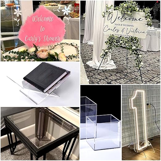 2 Pack 8x12 Inch Acrylic Sheet 1/8" Thick, Cast Acrylic Sheet, Clear Plexiglass Sheets, for Craft Projects, Display Cases, Signs, Photo Frame