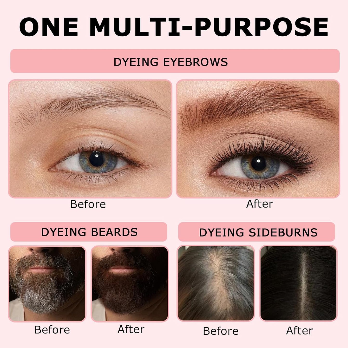 Eyebrow Color Kit with Brow Color & Eyebrow Pencil, 2-in-1 Natural Effects Eyebrow Makeup Set, Easy & Safe to Use 10ml - Medium Brown