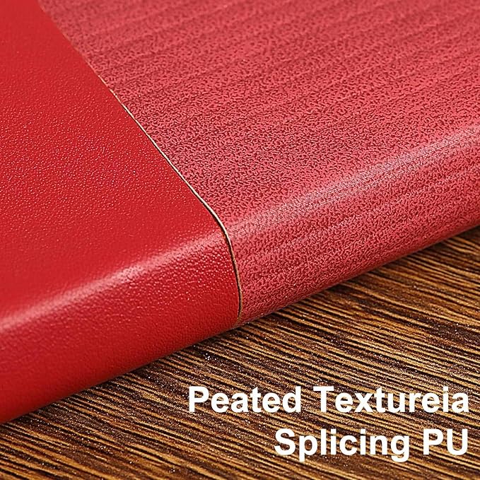 TSFPapier Lined Journal Notebook for Work College Ruled Note Book 5.79"x8.27" A5 PU Leather Daily Journaling 216 Pages for Women Men Writing Home School Supplies Business (Red)