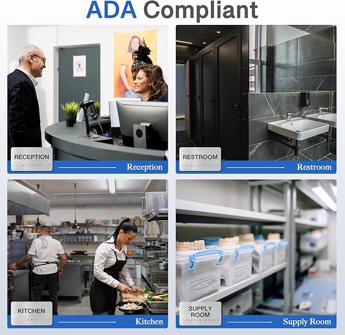 AUTHORIZED Signs with Raised Text & Grade 2 Braille, Brushed Aluminum/Silver Finish Easy Install with Double-Sided Tape, ADA Compliant Conference Room Office Door Sign
