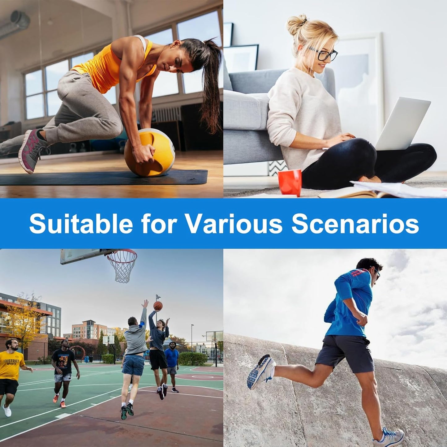 Reusable Gel Ice Packs (4 Pack) - Hot Cold Pack for Injuries, Pain Relief, Migraines - Gel Ice Pack Cold Compress for Back, Neck, Foot and Wrist - Flexible Cold Packs for Injuries - 5.1" x 6.5"