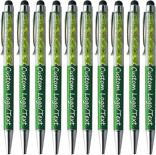 Yucold Customized Pens with Name/Logo - Touch Screen Stylus Ballpoint Pen, Perfect for Weddings, Business & Personalized Gifts (Military Green,50)