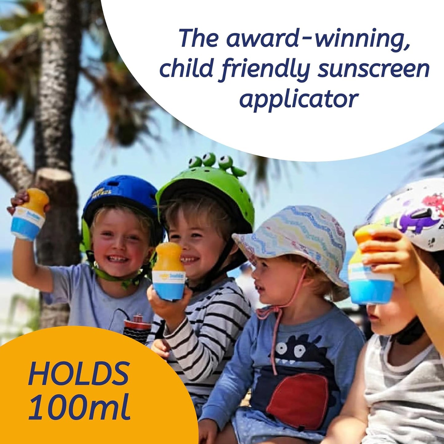 Solar Buddies Sunscreen Applicator - Single Full Green - Refillable Roll on Sponge Sunscreen, Suncream & Lotion Applicator For Kids, Adults & Families - Holds 3.4fl oz, Perfect Size for Travel