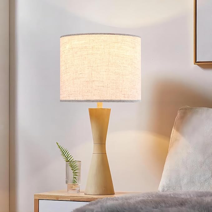 Large Drum Lamp shades Set of 2 Oatmeal Linen Lampshade 16" Top x 16" Bottom x 12" High (Spider) Farmhouse Lampshade for Table & Floor Lamp - Lampshades Replacement By GO&SO