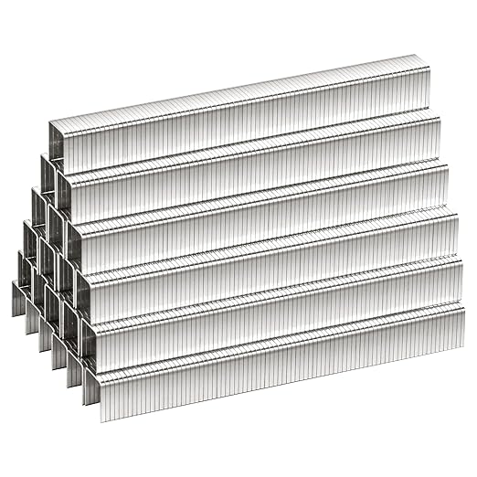 meite T-50 Staple Gun Staples Marine, 1/2 Inch 304 Stainless Steel T-50 Staples, Heavy Duty 20 Gauge 3/8 Inch Crown Upholstery Staple for Marine Applications (10 Packs)