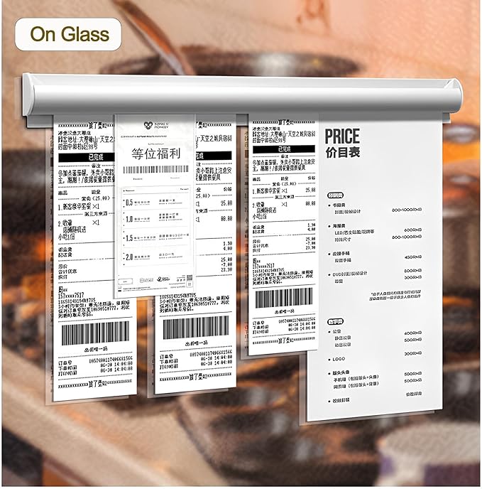 2 Pack Ticket Holders Receipt Holder for Restaurant, No Drill Restaurant Order Ticket Holders for Kitchen Office Walls Refrigerator Home Pubs Bars Cafes(19.6 Inch, Sliiver, 2p)