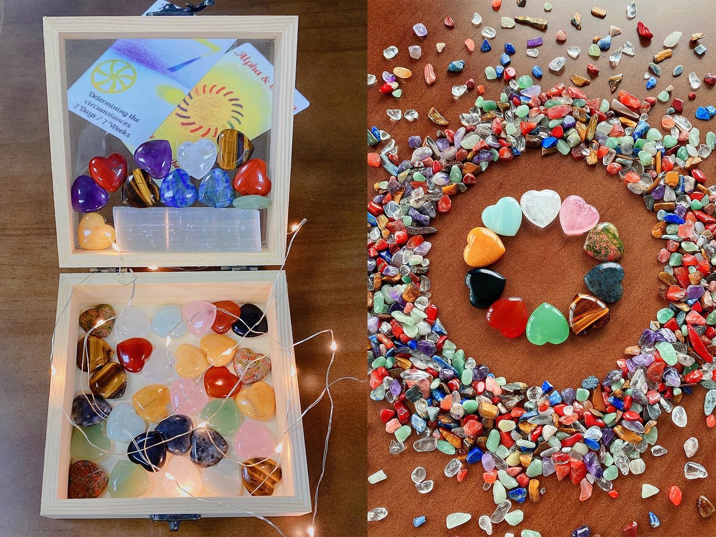 QINJIEJIE 10PCS Crystals Heart Healing Stones Rose Quartz Amethyst Polished Love Stone Palm Natural Gemstones Set Wholesale Reiki Balancing Meditation 0.8" Crystal Gifts for Women