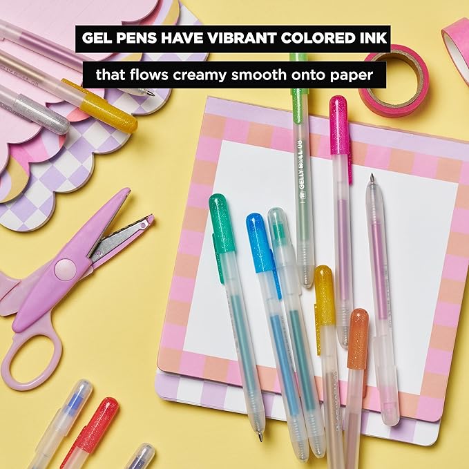 SAKURA Gelly Roll Retractable Gel Pens - Classic, Craft, Stardust & Metallic - Medium Point Ink Pens for Journaling, Art, or Drawing - Assorted Colored Ink - 12 Pens