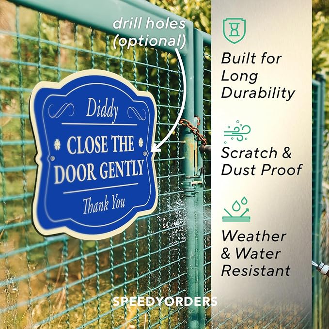 Custom Outdoor Decorative Metal Sign, Personalized Aluminum, Driveway Sign - Waterproof, Made in USA, Blue Steel 12x8 In