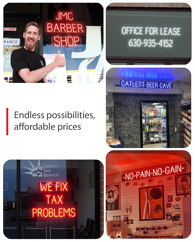 SpellBrite OFFICE Sign | Directional Sign with Neon Look, Blue LED Light Source | 20.5" x 6.3"