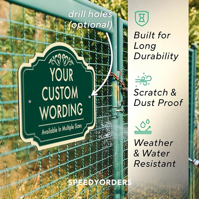 Personalized Green Outdoor Metal Sign, 30x24 In, Waterproof, USA Made