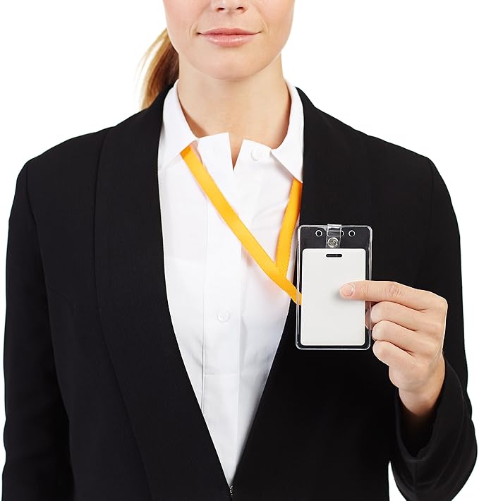 Amazon Basics ID Badge Holders, Vertical Clear Plastic 2.55" x 4.41", Pack of 1600