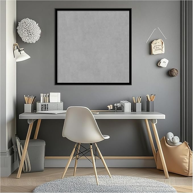 Amanti Art Black Framed Magnetic Board 25x25 Medium Vision Board for use with Magnets, 100% Metal Sheet to Display Items as Office Decor or for Home Organization in mudroom, Kitchen or Kids Room