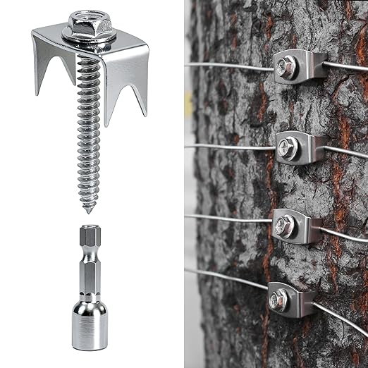Sumloty 50-Pack 304 Stainless Steel Fence Staples, 1.6 Inch Reusable Fence Screw Nails for Wire Mesh and Woven Fencing, Easy Install with Power Drill
