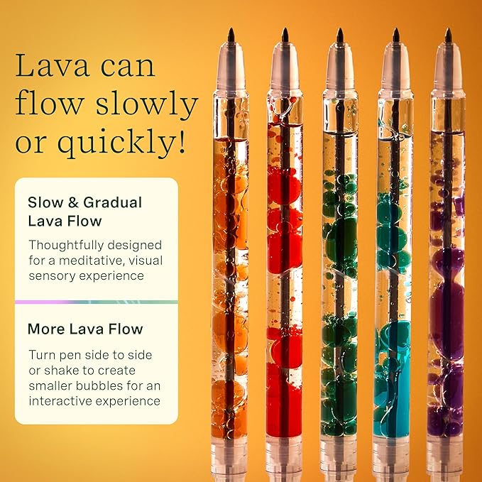 Lifelines Scented Lava Gel Pen Set, 10-Pack (Multi-Color) - 0.5mm Colored Gel Pens Infused with Scented Essential Oil Blends & Mesmerizing Lava - School Supplies for College Kids & Adults