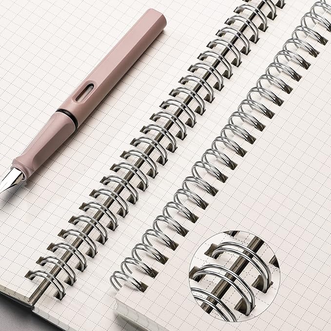 AHGXG Graph Paper Notebook Spiral 2 Pack - Large B5 Grid Notebook 7.3"X 10", 100GSM Thick Graph Grid Paper, Quad Ruled, Total 320 Pages, Transparent Plastic Hardcover Journal