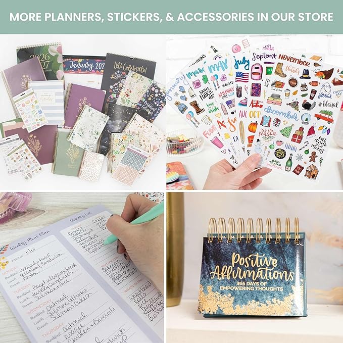 bloom daily planners 2026 Hardcover Calendar Year Goal & Vision Planner (January to December) - Monthly & Weekly Agenda Organizer - 7.5" x 9" - Ocean Oasis
