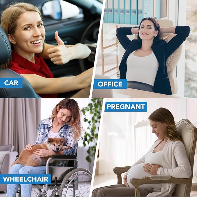 Lofty Aim Lumbar Support Pillow for Car, Memory Foam Lumbar Pillow for Lower Back Pain Relief - Back Cushion for Driving, Chair Support for Car-Office Chair, Wheelchair - Classic Brown