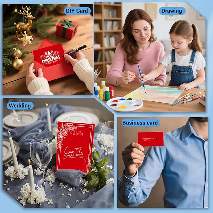 Cardstock 8.5 x 11, Thick Printer Paper 75 lb/200 gsm, 40 Sheets Card Stock Red, Christmas Card Stock, Art CardStock Paper for Invitations, Diy Cards, Business Cards, Menus, Crafts, Drawing etc