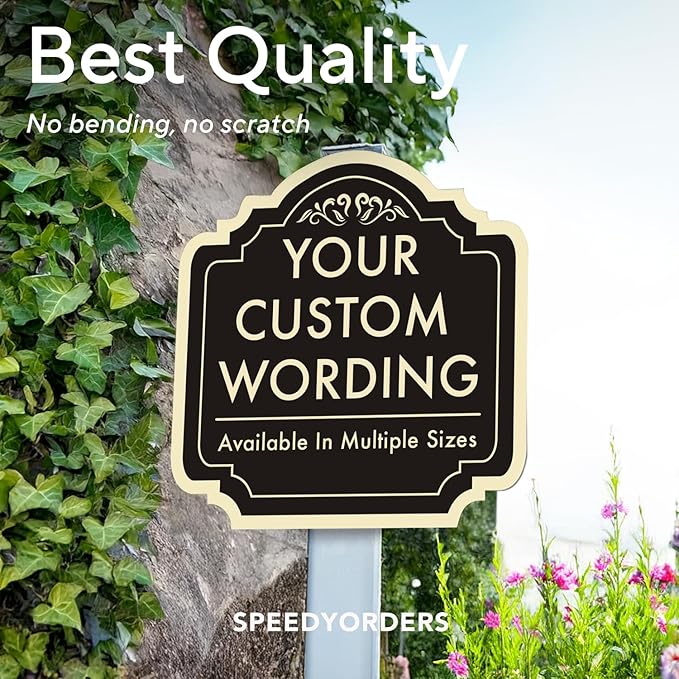 Custom Outdoor Decorative Signs, Personalized Aluminum, Waterproof USA Signs - Design 2 Black Charcoal 8x8