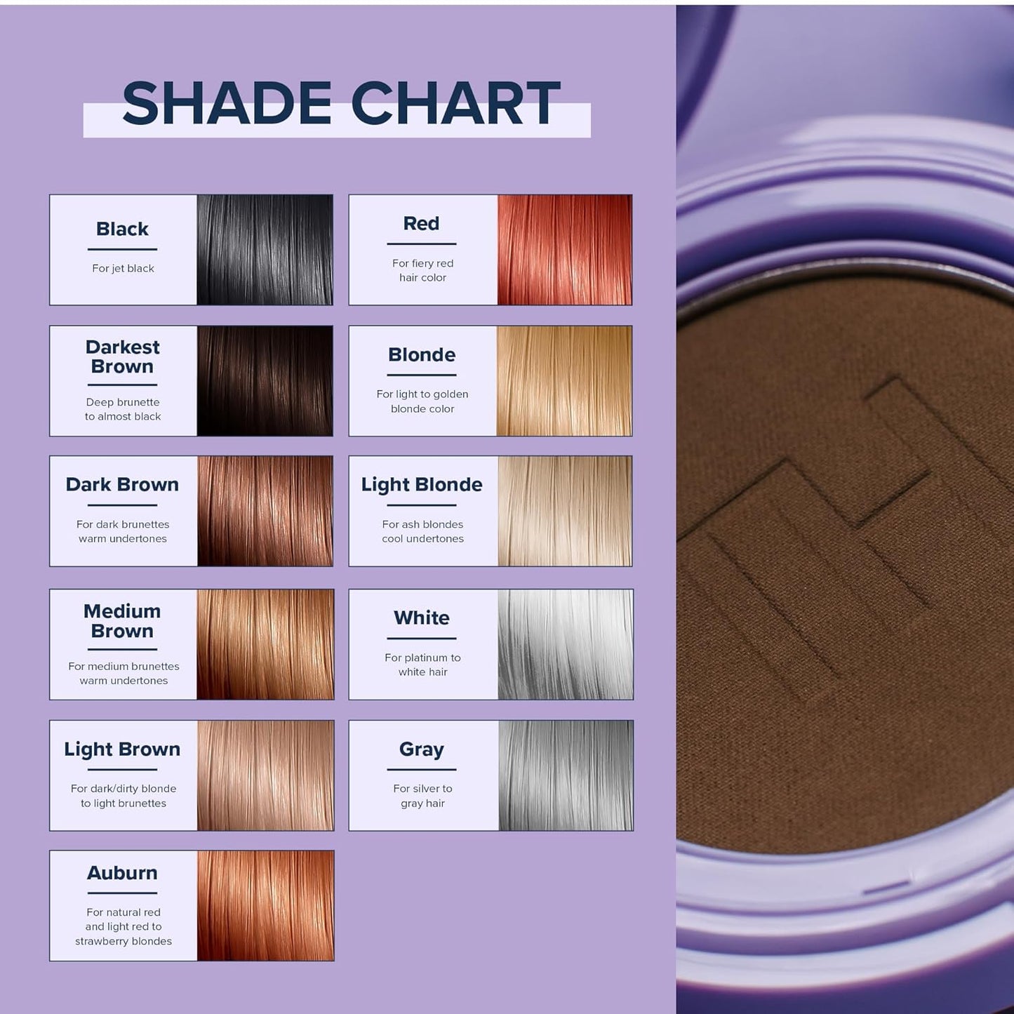 TRUHAIR Root & Scalp Cover Up Pressed Powder Compact Refill, Waterproof, Weightless Hair Coverage & Bald Spot Concealing, Root Touch Up Hair Color for Gray Coverage & Thinning Areas, 0.35 Oz (Gray)