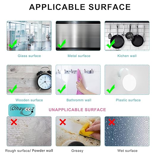 Ohayooz® Extra Strong Double Sided Tape Heavy Duty Removable 50FT, Clear Sticky Adhesive Nano Tape Tough Washable Waterproof Mounting Tape for Hanging Picture, Poster, Carpet, Photo Deco, Pack of 5