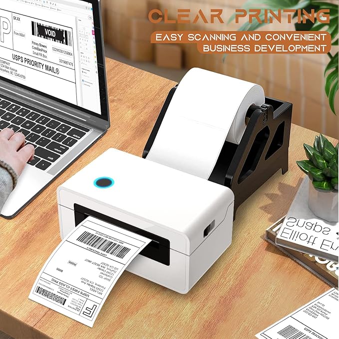 MFLABEL 4x6 Direct Thermal Shipping Labels - 24 Rolls, 220 Labels/Roll, Perforated Postage Paper with Alignment Hole, Compatible with 4XL LabelWriter 1744907 & 1755120, Rollo for USPS, UPS