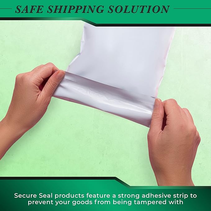 300 Pack Secure Seal White Poly Mailers - 26x32 Safe Shipping Bags - E-Commerce Self Sealing 2 Mil Poly Envelopes for Shipping