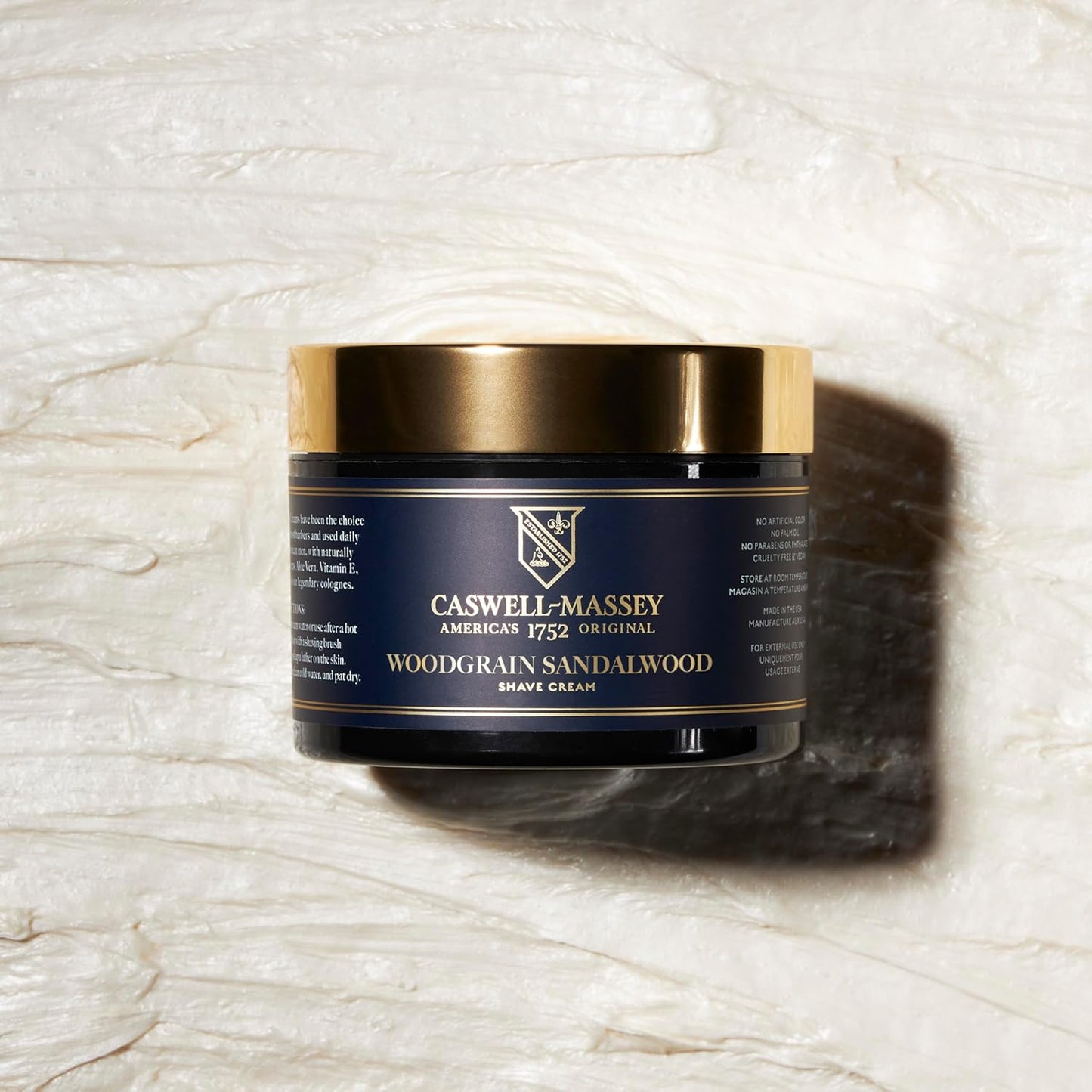 Caswell-Massey Heritage Woodgrain Sandalwood Shave Cream, Natural Men’s Shaving Cream for Smooth Beard Shaving, Soothing for Sensitive Skin, USA Made, 8 Fl Oz