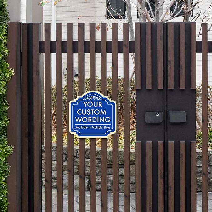 Stylish Blue Aluminum Metal Signs, 24x24, Personalized Driveway Sign Customization, USA Made
