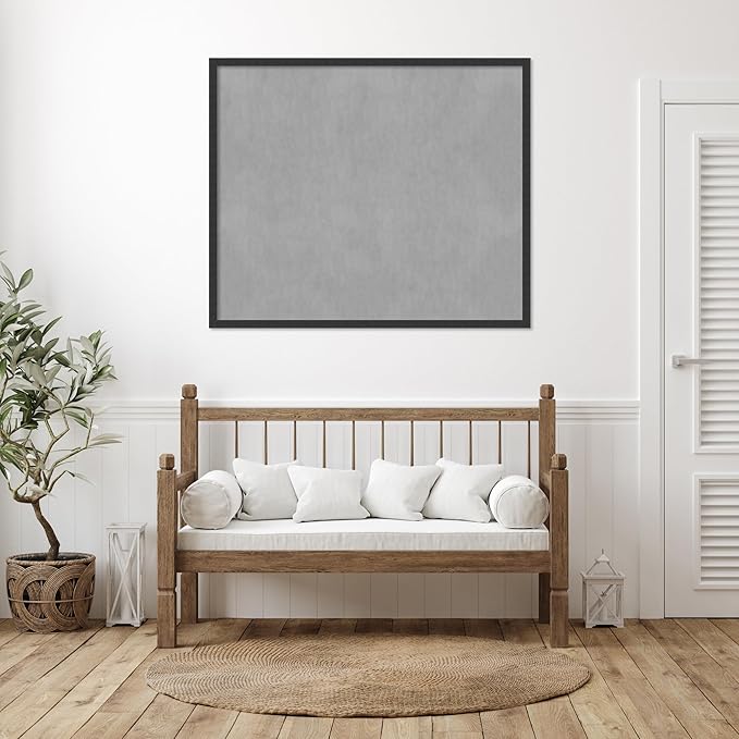 Amanti Art Black Framed Magnetic Board 42x50 Oversize Vision Board for use with Magnets, 100% Metal Sheet to Display Items as Office Decor or for Home Organization in mudroom, Kitchen or Kids Room