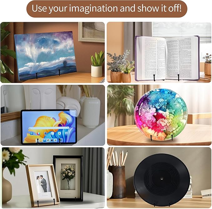3Pack 6" Plate Stands for Display,Metal Plate Holders Display Stands Can Be Used for Picture Stand,Book Stands for Display,Plate Display Stands,Easel,Photo Frame Stands,Plaque Stands,Desktop Stand
