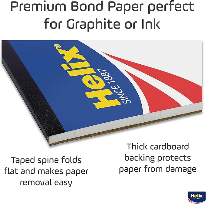 Helix - Bond Paper Pad - 1 Inch Equals 4x4 Grid - 11 Inch x 17 Inch - 50 Sheet Pad - Acid-Free - Drafting, Art, Sketching and Tracing