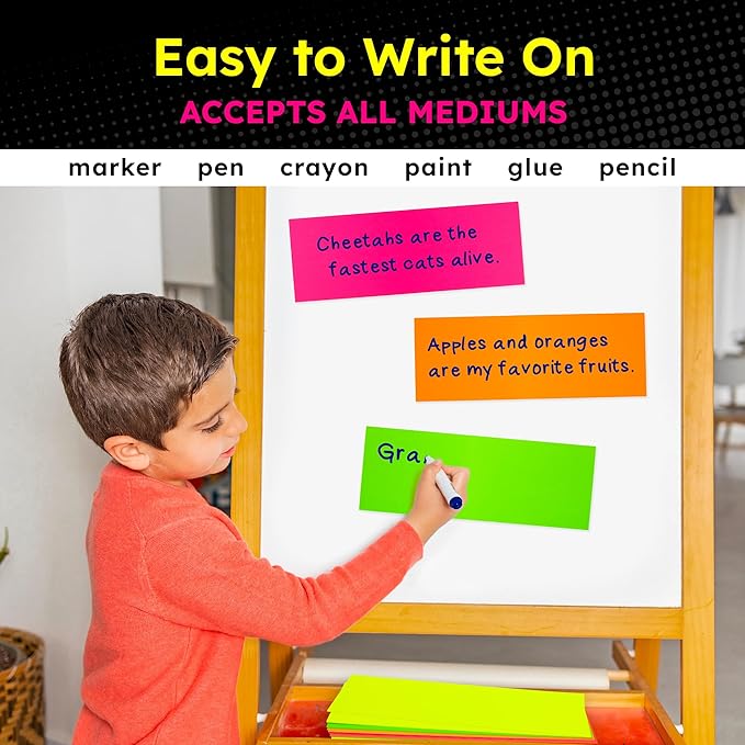 Hygloss Small Poster Board 4x11 - 50 Neon Pink Single Color Poster Boards Bulk Pack - 10 Pt. Thickness Colored Poster Board Paper for Projects, Flash Cards, Signs - Posterboard Multipack 4" x 11"