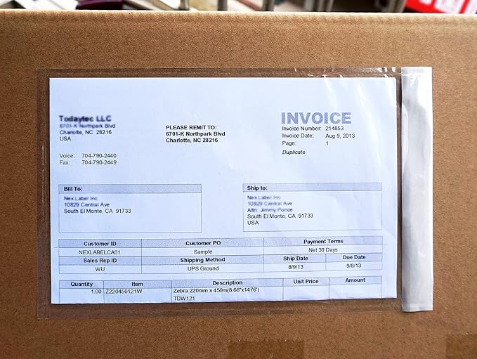 BEUYI Premium 6''x10'' Packing List Envelope, Tailored Size for Letter-size Paper Folded in Half, Adhesive Shipping Label Pouch/Sleeve (50 pack)