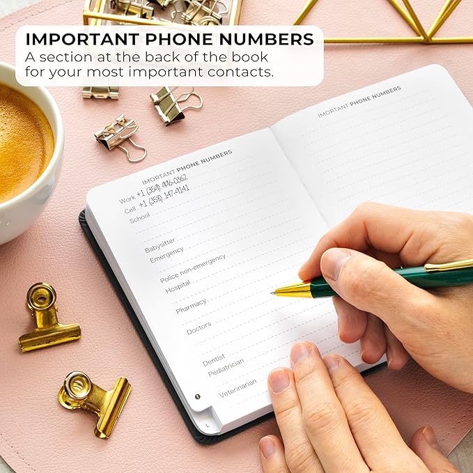Clever Fox Address Book with alphabetic tabs - PU leather telephone and address book for keeping contacts safe, Contact Organizer Journal, Small Size (4.0″ x 5.5″), Hardcover, Black