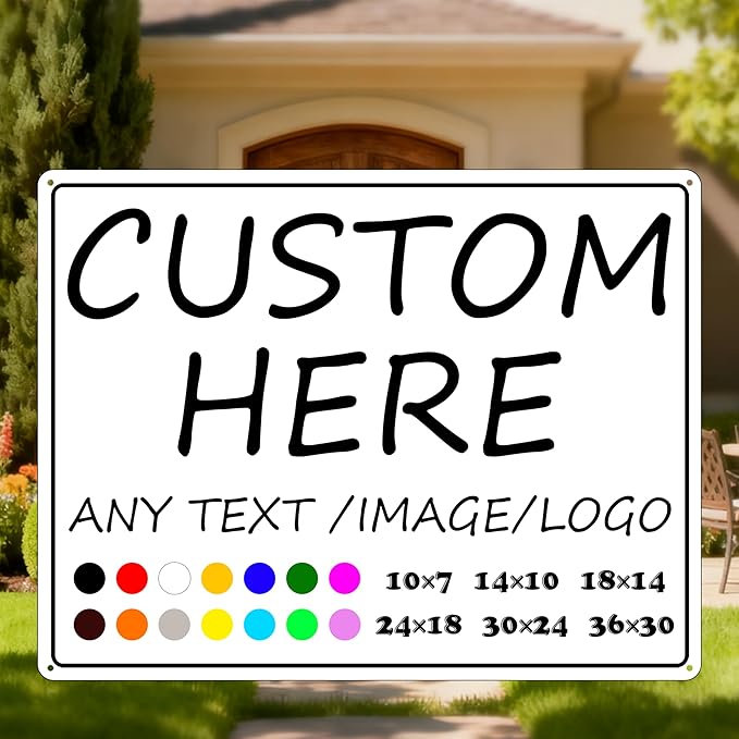 Custom Sign for Business-18×14inches-Indoor/Outdoor use,Weatherproof, 0.04 inches thick quality aluminum,for Street, underground parking