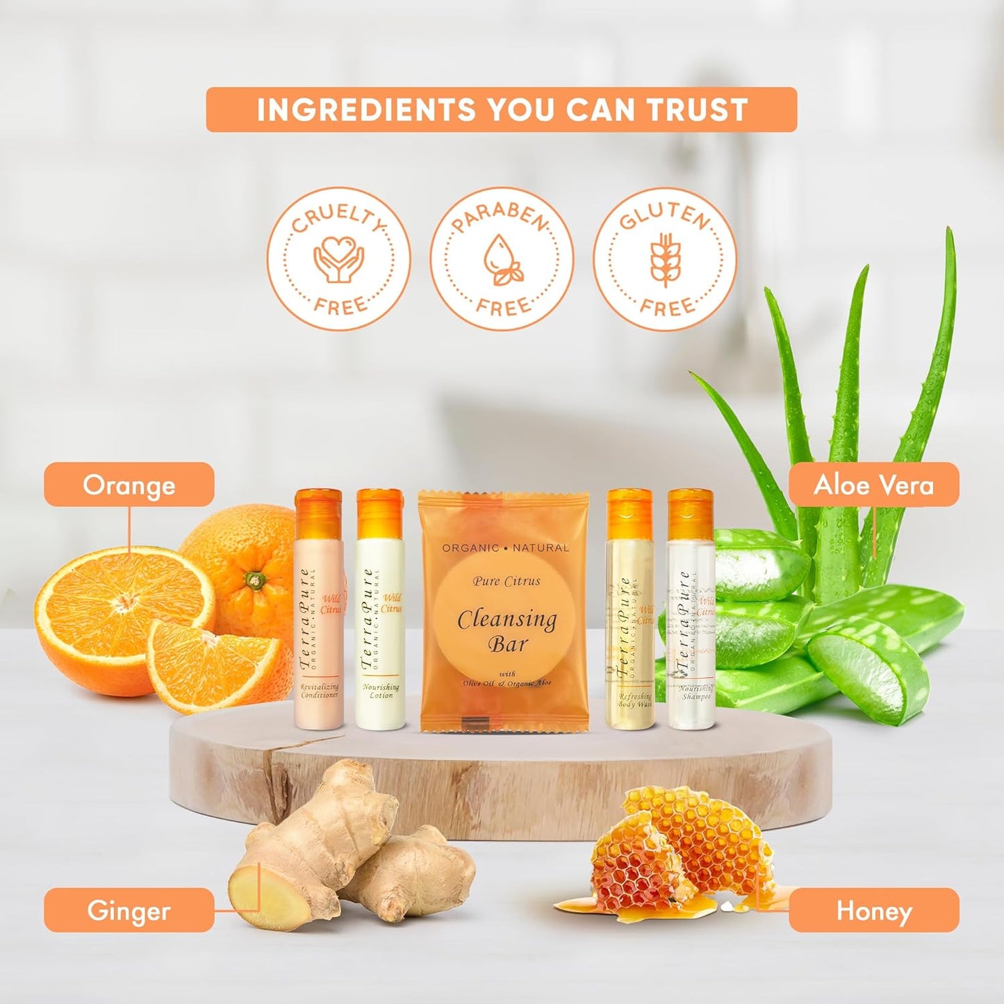 Terra Pure Wild Citrus | 1 oz. Liquids and 1 oz. Bar Soaps | 1-Shoppe All-In-Kit