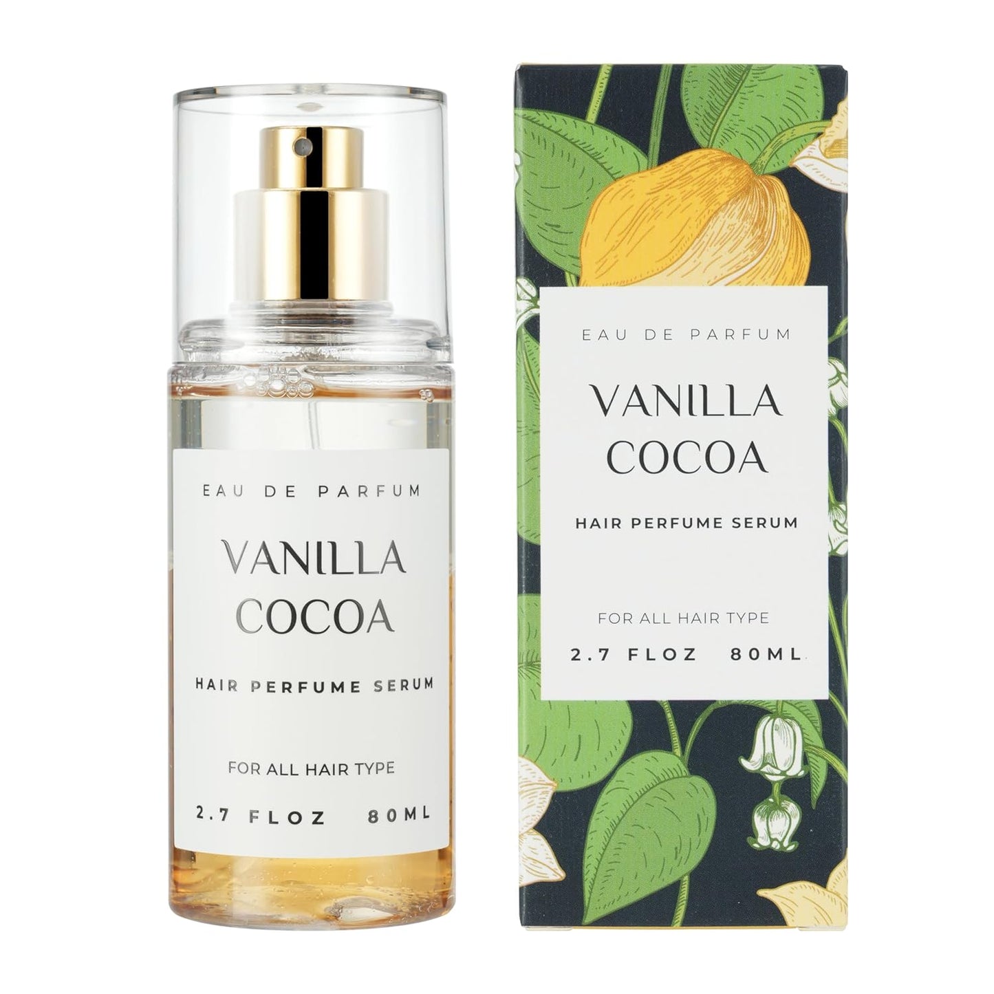 Hair Perfume for Women, Summer Lightweight Long Lasting Fragrance Mist - 3:7 Hydrating Serum Alcohol Free Formula, Argan Oil Scented Hair Spray with Keratin & Elastin (Vanilla Cocoa) 2.7 fl oz