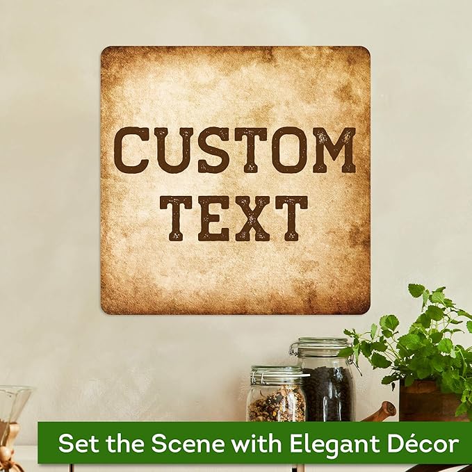 Custom Sign, Custom Street Sign, 11 Font Colors, 13 Font Styles, 4 Hole Options, 22 Sizes, 12x12 Inches, Rust Free DiBound, Fade Resistant, Made in USA by My Sign Center (Vintage)
