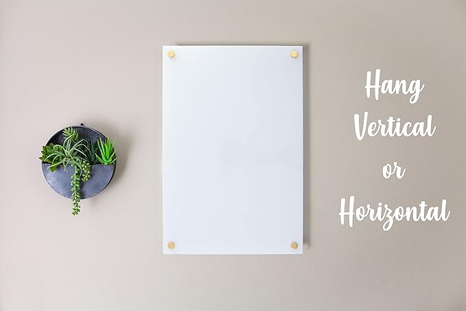 Acrylic Dry Erase Board for Wall with Stylish Border - Shipped Next Day, Made in USA, Non-Magnetic Whiteboard, Wall Mounted Board, Easy to Clean (White - 30x36)