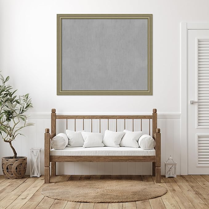 Amanti Art Silver Framed Magnetic Board 45x53 Oversize Vision Board for use with Magnets, 100% Metal Sheet to Display Items as Office Decor or for Home Organization in mudroom, Kitchen or Kids Room