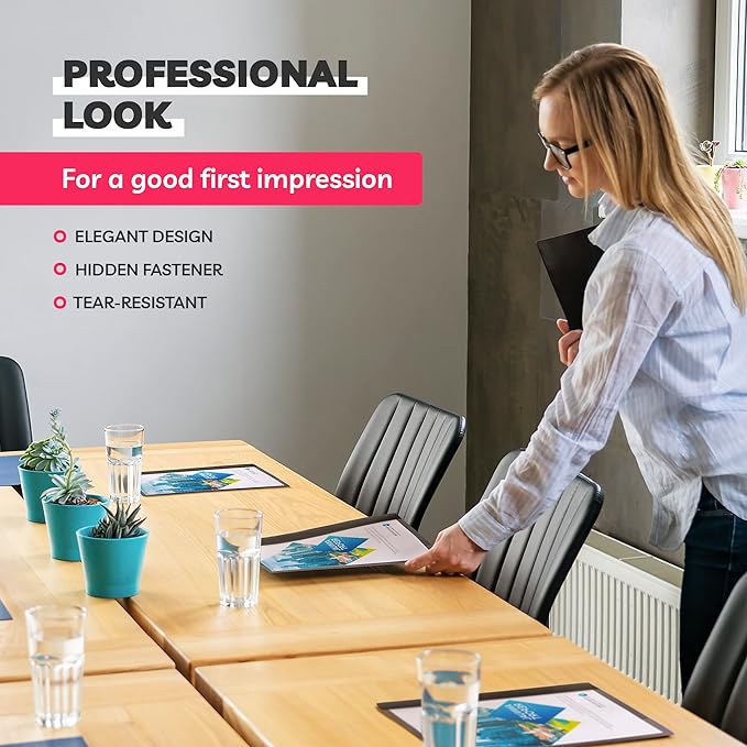 Report Covers - (30 Set), 8.5 x 11 Letter Size, 3-Prong Fasteners, Clear Front Plastic Folders - Perfect for Presenting Resumes, Proposals, and More with Professionalism