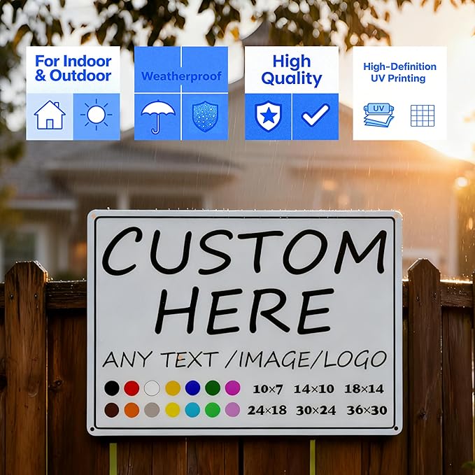 Custom Outdoor Decorative Signs-24×18inches-Personalized Aluminum Signs,Waterproof, Fade Resistant,for outdoors,Street signs, underground parking