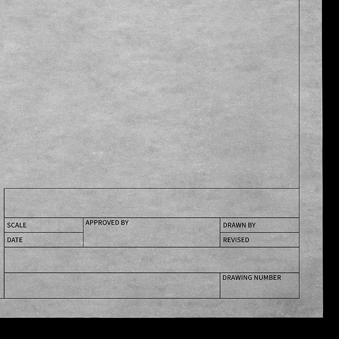 Tatuo 15 Sheets Architectural Vellum Paper 24 x 36 Inch Drafting Vellum Tracing Sheets White Semi Translucent Drafting Paper Rag with Border and Title Block for Drawing Sketching Architecture Building