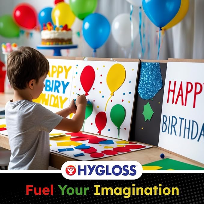 Hygloss Large Colored Poster Board 22x28 - 50 Assorted Standard Color Poster Boards Bulk Pack - Red, Yellow, Green, Blue, Black - 10 Pt. Thickness Poster Board Paper - Posterboard Multipack 22" x 28"