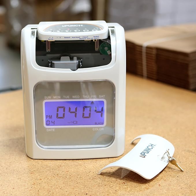 uPunch HN4540 Comprehensive Small Business Start-Up Kit: AutoAlign Calculating Time Clock System with 400 Time Cards, Ribbons, and Racks