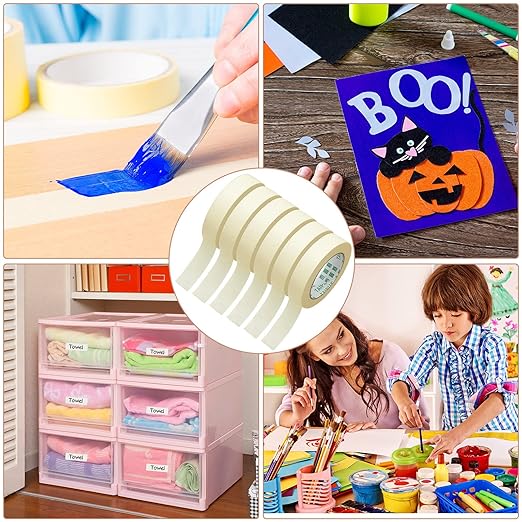 Fainne Masking Tape Bulk General Purpose Masking Painting Tape 55 Yards for Painting Home Office School Stationery Arts Crafts Basic Use, Easy Removal(30 Rolls,1 Inch)