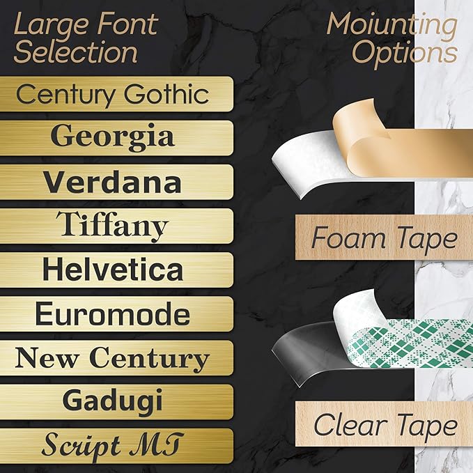 Custom Sign, Office Sign, Business/Office Name Plates for Doors/Wall, Indoor/Outdoor, 4x4 Inch, 18 Colors, (Prestige) Made in USA by My Sign Center