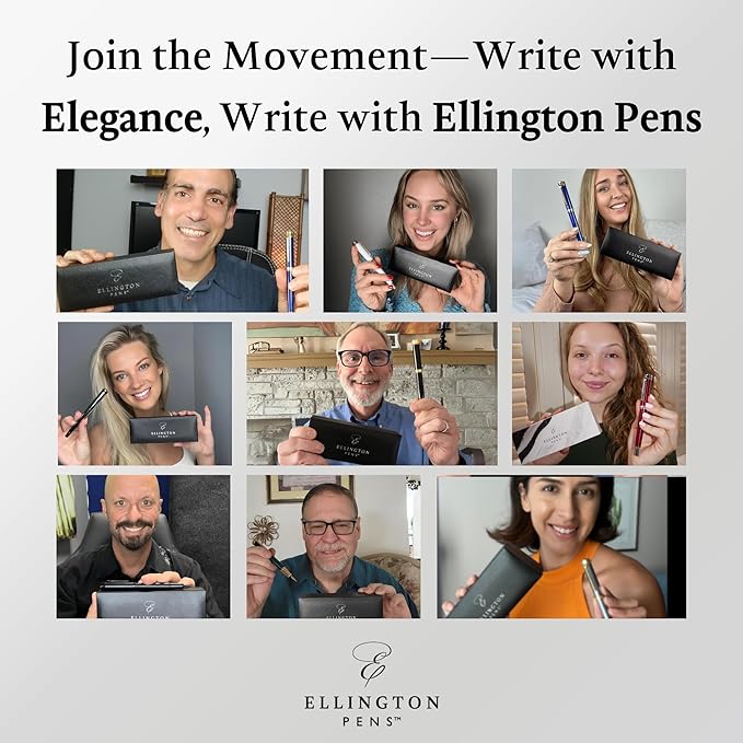 Ellington Pens Luxury Fountain Pen Set - Smooth Medium Nib - Includes 3 Ink Cartridges, Refillable Ink Converter, Gift Box - Fountain Pens For Writing, Calligraphy, Journaling, Sketching (Alpine Rose)